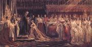 Charles Robert Leslie Queen Victoria Receiving the Sacrament at her Coronation 28 June 1838 (mk25) Sweden oil painting reproduction